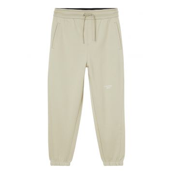 Pantaloni sport de bumbac cu buzunare laterale - Maro nisip