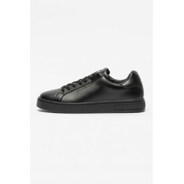 Pantofi sport low-cut de piele - Negru