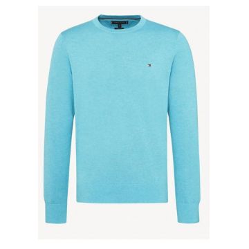 Pulover uni regular fit din amestec de matase -