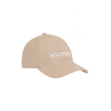 Sapca din bumbac cu broderie logo - Maro/Maro taupe deschis