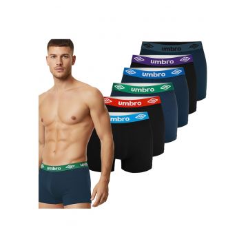 Set 6 Boxeri Barbati -  Bumbac - Negru/Multicolor/Bleumarin