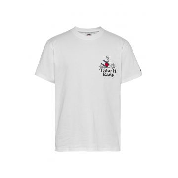 Tricou cu imprimeu logo - Alb