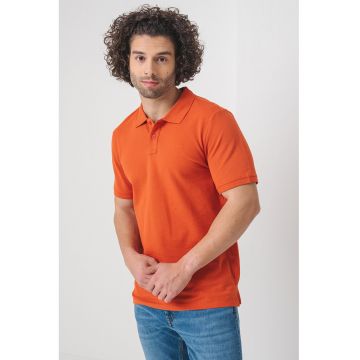 Tricou polo de bumbac - Portocaliu stins