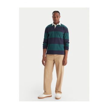 Bluza barbati  verde - bleumarin - bumbac