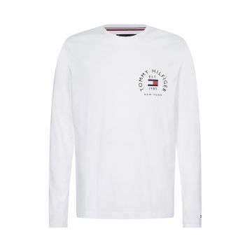 Bluza de bumbac organic cu imprimeu logo - Alb