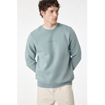 Bluza regular fit de trening cu decolteu la baza gatului