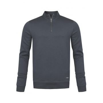 Bluza sport din amestec de bumbac cu fenta cu fermoar