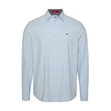 Camasa de bumbac organic cu logo - Alb/Albastru azur/Bleumarin