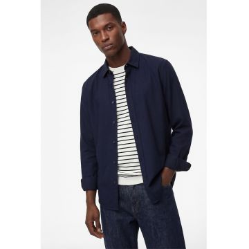 Camasa din bumbac cu maneci lungi - Albastru ultramarin