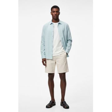 Camasa texturata de bumbac - Verde menta