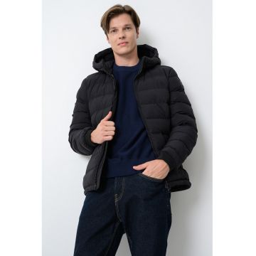 Geaca cu gluga si vatelina Spherica - Negru