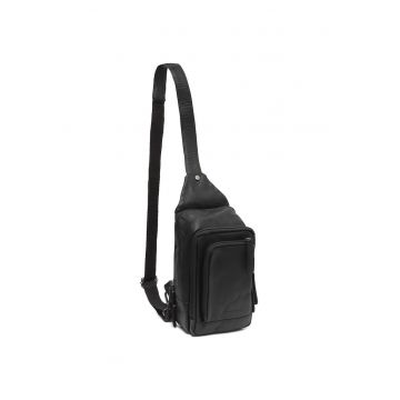 Geanta crossbody din piele naturala Riga - 1.9 L - Negru