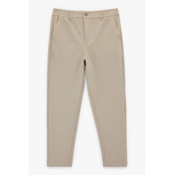 Pantaloni chino conici - Maro nisip