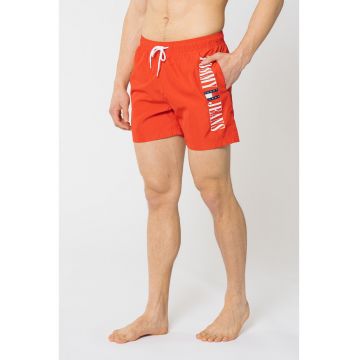 Pantaloni scurti de baie cu imprimeu logo - Rosu
