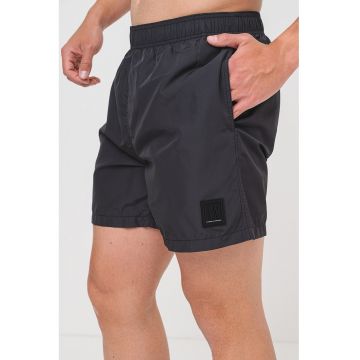 Pantaloni scurti de baie cu talie elastica - Negru