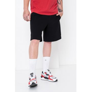 Pantaloni scurti din amestec de bumbac cu snur - Negru