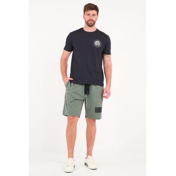 Pantaloni scurti relaxed-fit cu snur - Verde pal