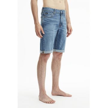 Pantaloni scurti slim fit din denim - Albastru