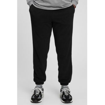 Pantaloni sport de fleece cu buzunare - Negru