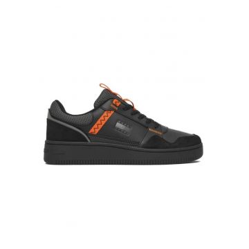 Pantofi sport barbati  TJM RETRO BASKET - Piele naturala -dwqfwwqfq Negru - Negru