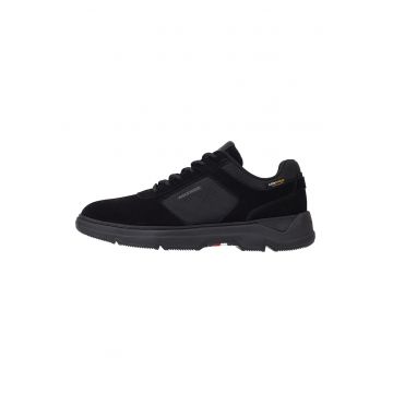 Pantofi sport de piele intoarsa cu insertii textile - Negru