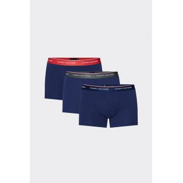 Set de boxeri cu banda cu logo in talie - 3 perechi - Albastru inchis