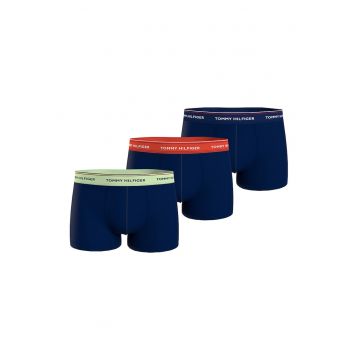 Set de boxeri cu banda cu logo in talie - 3 perechi - Bleumarin