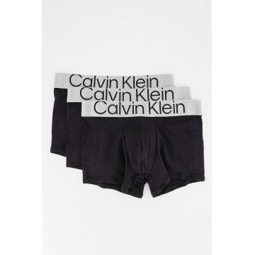 Set de boxeri cu banda logo in talie - 3 perechi - Negru