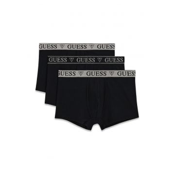 Set de boxeri cu banda logo in talie - 3 perechi - Negru