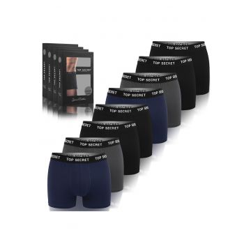 Set de boxeri din bumbac - 8 perechi - Negru/Gri/Bleumarin