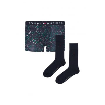 Set de boxeri si sosete lungi - Rosu/Bleumarin