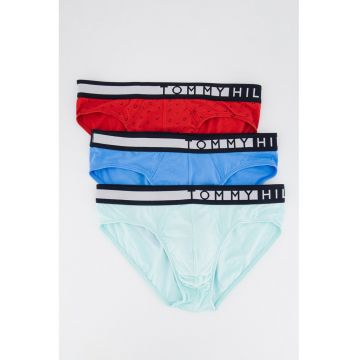 Set de chiloti din amestec de bumbac organic -3 perechi - Rosu/Albastru/Verde menta