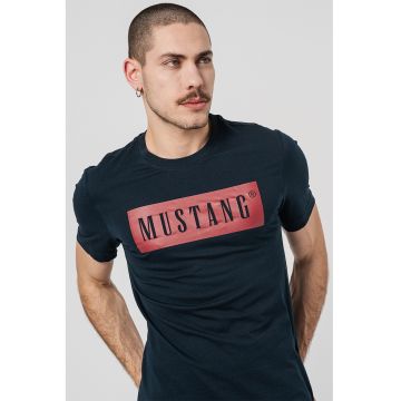 Tricou cu imprimeu logo - Bleumarin