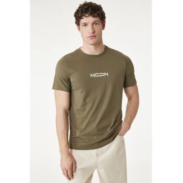 Tricou cu imprimeu text - Kaki