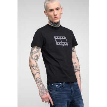 Tricou de bumbac cu logo - Negru