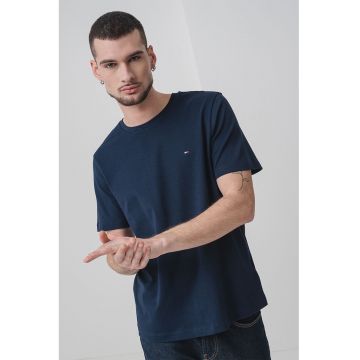 Tricou de bumbac organic cu logo discret - Albastru ultramarin