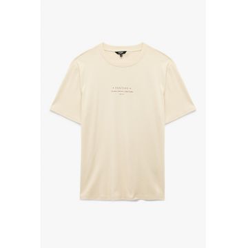 Tricou din bumbac cu imprimeu pe partea din spate - Bej