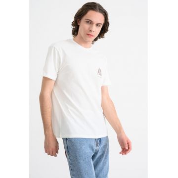 Tricou din bumbac cu logo - Alb