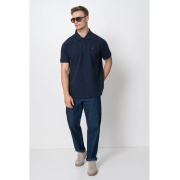 Tricou polo de bumbac pique - Bleumarin