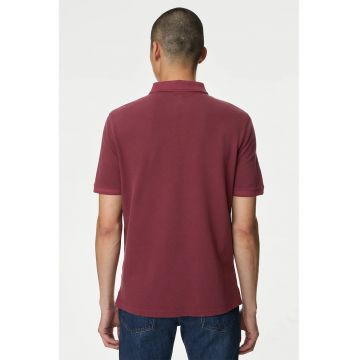 Tricou polo din bumbac - Rosu stins