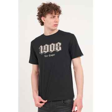 Tricou regular fit cu logo - Negru