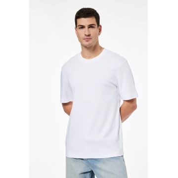 Tricou regular fit din bumbac - Alb optic