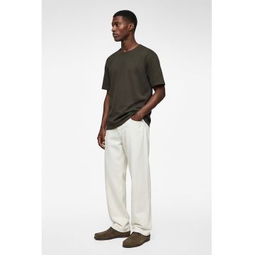 Tricou uni cu decolteu la baza gatului - Verde padure