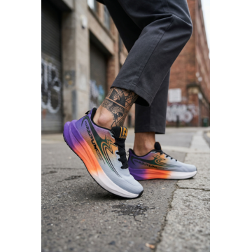 Adidasi barbati sport gri cu mov 2532