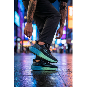 Adidasi barbati sport negri cu verde  2532