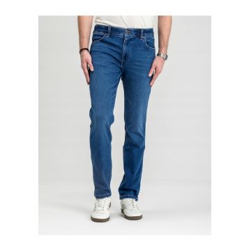 Blugi Barbati -  Greensboro - Straight Fit - Talie Medie - Lungi - Fermoar - 5 Buzunare - Bumbac - W34-L34 US - Albastru