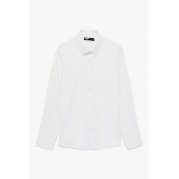 Camasa cu mansete cu nasturi - Alb