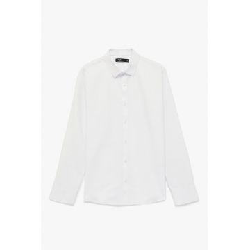 Camasa regular fit cu mansete cu nasturi - Alb