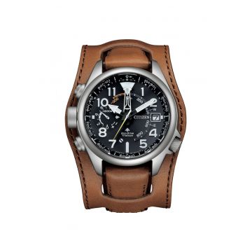 Ceas bărbați  Promaster Land - titan - 49mm - curea piele naturală - analog - rezistent la apă 20 atm