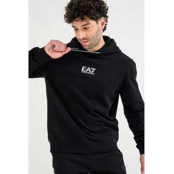 Hanorac cu imprimeu logo - Alb/Negru/Verde aquamarin